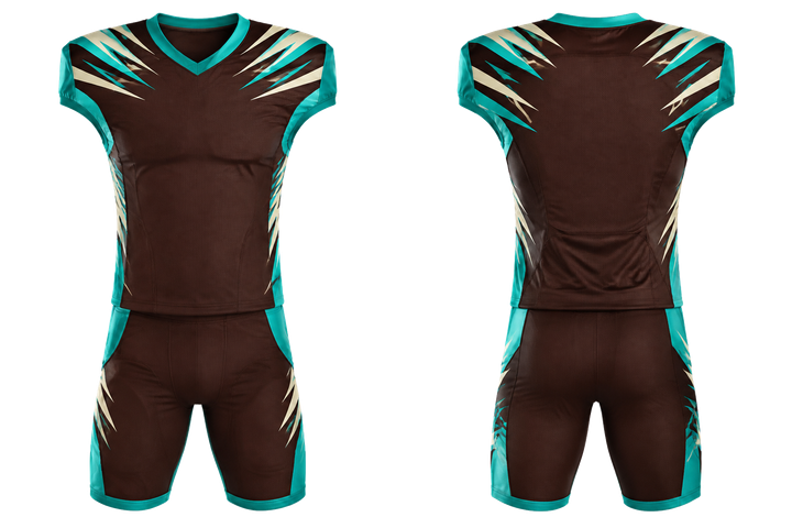 Dark Chocolate Angular Shoulder Burst American Football Alternate Or 7v7 Uniform American Football teamwear design