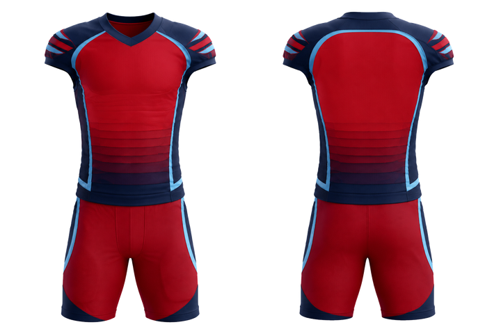 Deep Red Compressed Gradient Illusion Made Only From Flat Bands American Football Alternate Or 7v7 Uniform American Football teamwear design