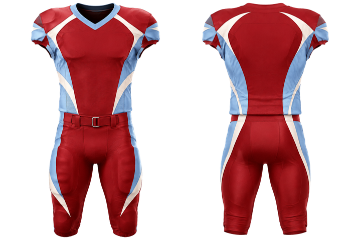 Brick Red Asymmetric Speed Panel Sweep American Football Padded Game Uniform American Football teamwear design