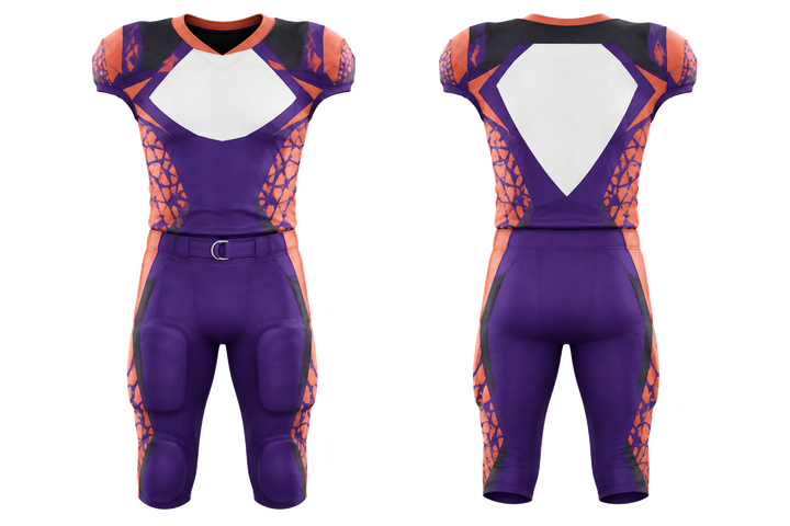 Purple Fractured Diamond Field American Football Padded Game Uniform American Football teamwear design