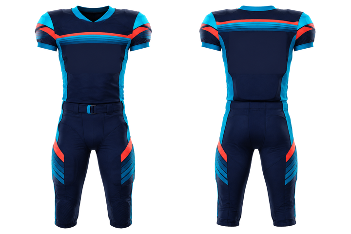 Midnight Navy Layered Horizon Bands American Football Padded Game Uniform American Football teamwear design