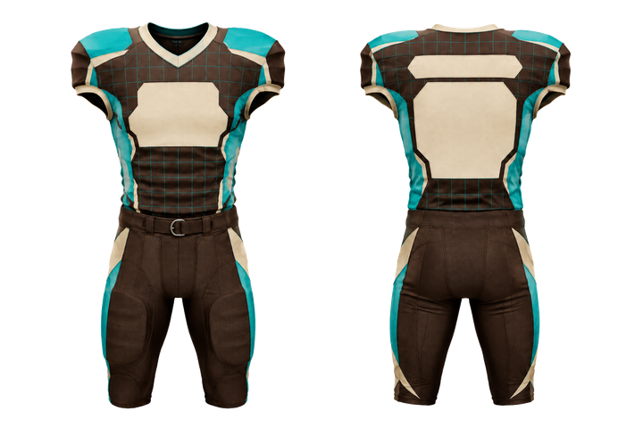 Dark Chocolate Oversized Tonal Grid American Football Padded Game Uniform American Football teamwear design
