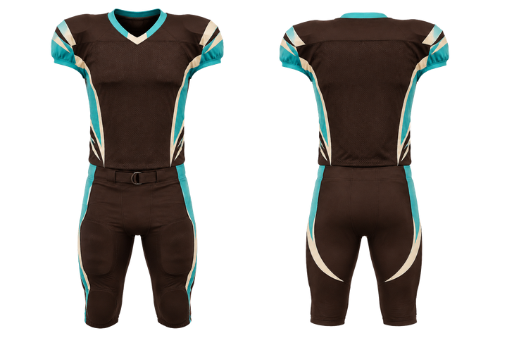 Dark Chocolate Bold Sleeve To Side Bridge American Football Practice Uniform American Football teamwear design