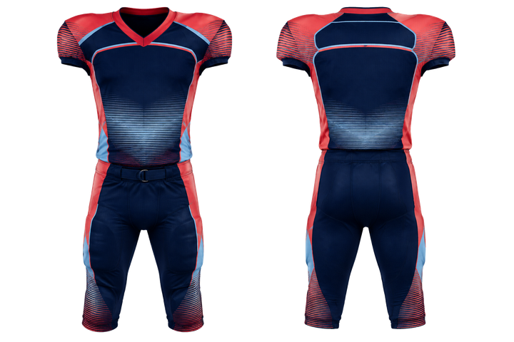 Indigo Compressed Gradient Illusion Made Only From Flat Bands American Football Practice Uniform American Football teamwear design