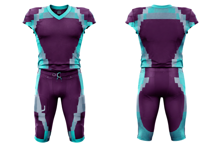 Plum Modular Block Mosaic American Football Practice Uniform American Football teamwear design