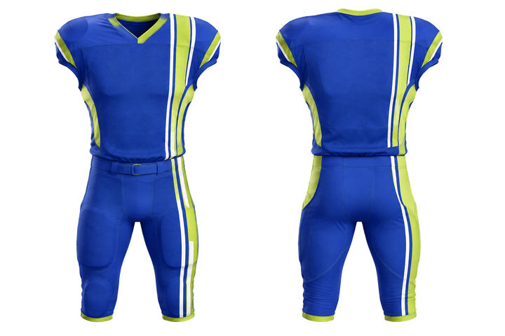 Royal Blue Offset Vertical Race Stripe American Football Practice Uniform American Football teamwear design