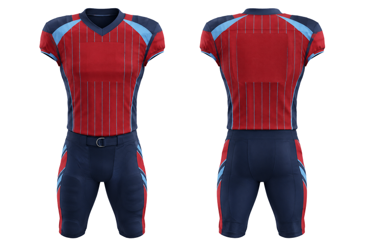 Deep Red Wide Modern Pinstripe Field American Football Practice Uniform American Football teamwear design