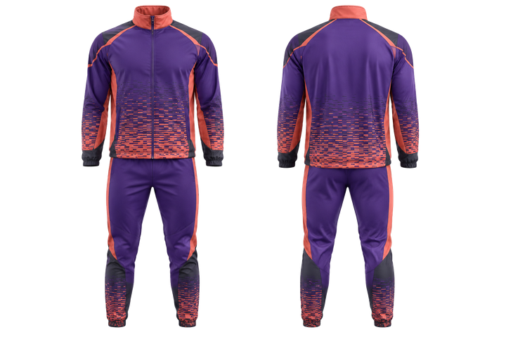 Purple Pixel To Panel Fade Built From Flat Bands American Football Sideline Warm Up Set American Football teamwear design