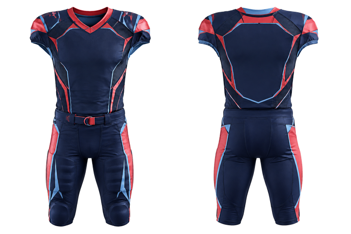 Indigo Faceted Shield Geometry American Football Youth Football Uniform American Football teamwear design