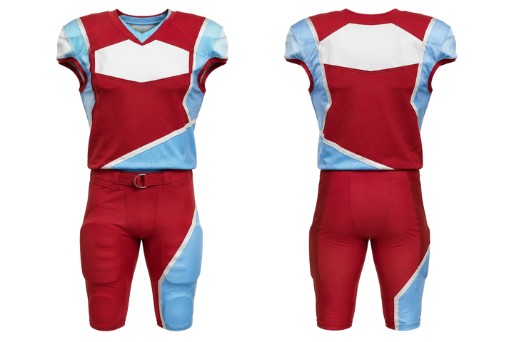 Brick Red Split Sash Geometry American Football Youth Football Uniform American Football teamwear design