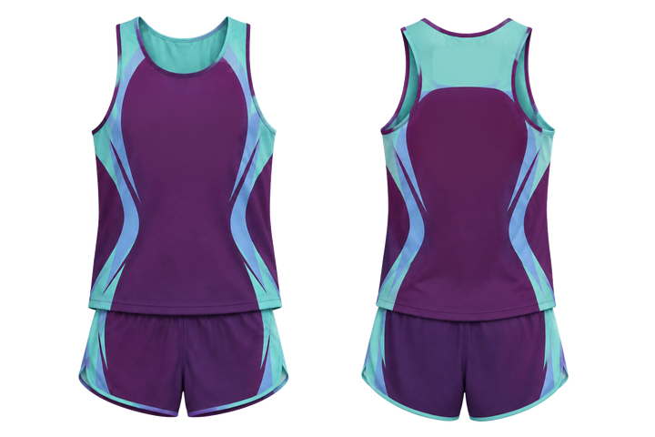 Plum Bold Sleeve To Side Bridge Athletics Race Kit Athletics teamwear design