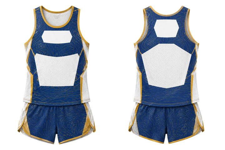 Marine Blue Contained Topographic Contour Field Athletics Race Kit Athletics teamwear design