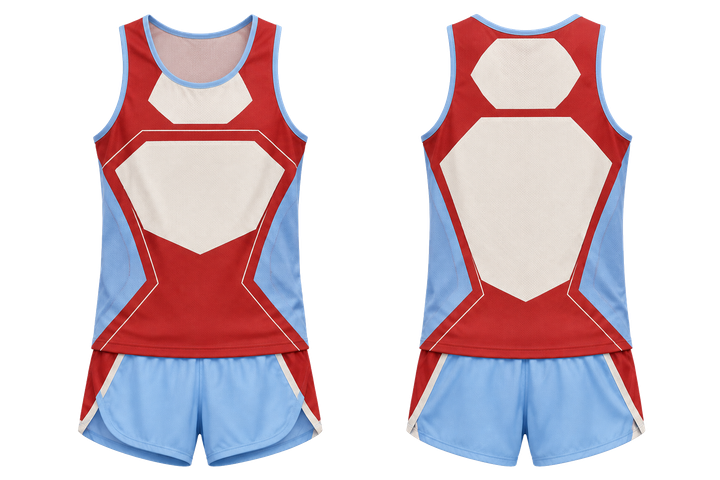 Brick Red Faceted Shield Geometry Athletics Race Kit Athletics teamwear design