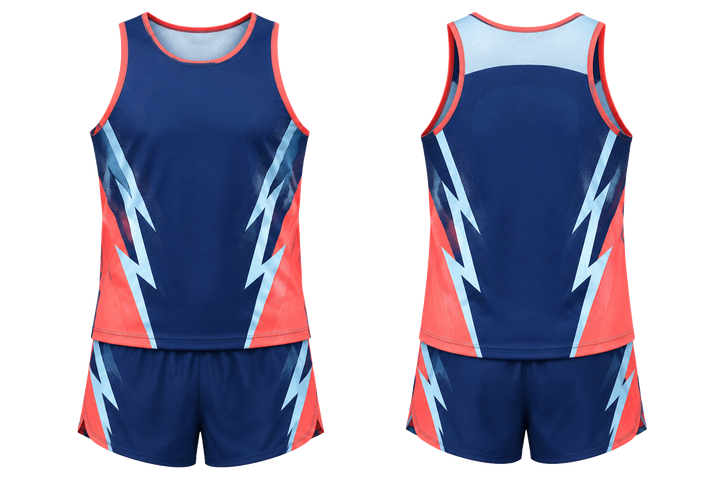 Indigo Negative Space Lightning Channel Athletics Race Kit Athletics teamwear design
