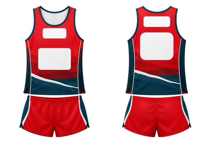 Club Red Layered Horizon Bands Athletics Relay Or Field Event Kit Athletics teamwear design