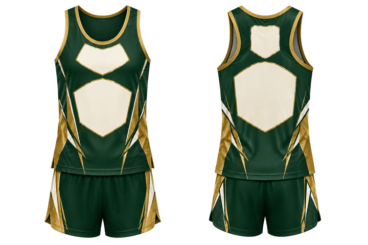 Forest Green Faceted Shield Geometry Athletics Track Training Set Athletics teamwear design