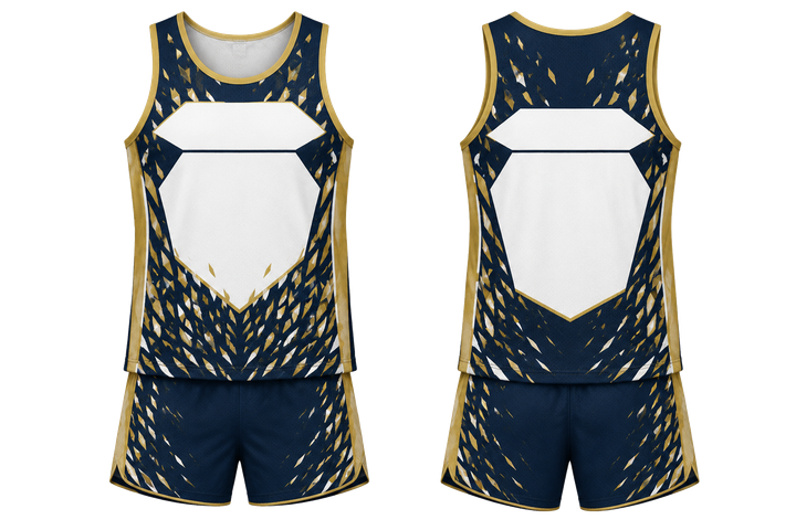 Marine Blue Fractured Diamond Field Athletics Track Training Set Athletics teamwear design