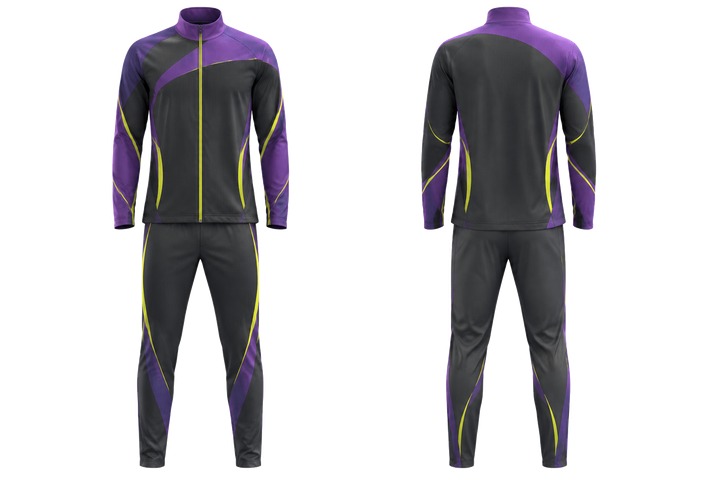 Charcoal Asymmetric Speed Panel Sweep Athletics Track Warm Up Set Athletics teamwear design