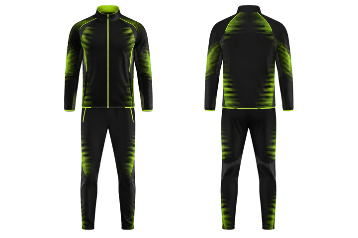 Black Compressed Gradient Illusion Made Only From Flat Bands Athletics Track Warm Up Set Athletics teamwear design