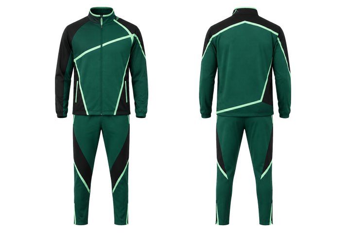 Emerald Diagonal Court Line Architecture Athletics Track Warm Up Set Athletics teamwear design
