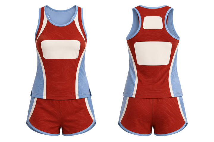 Brick Red Low Contrast Ripple Map Athletics Women's Or Youth Race Kit Athletics teamwear design