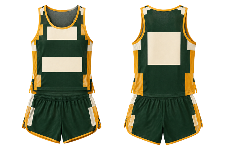 Bottle Green Modular Block Mosaic Athletics Women's Or Youth Race Kit Athletics teamwear design
