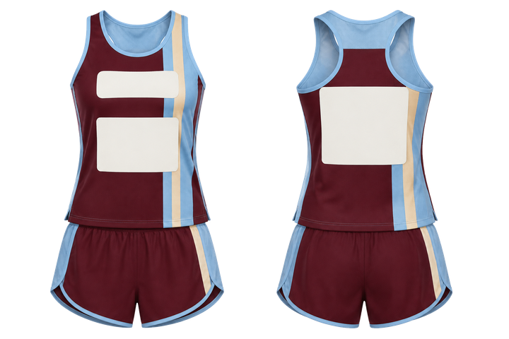 Deep Maroon Offset Vertical Race Stripe Athletics Women's Or Youth Race Kit Athletics teamwear design