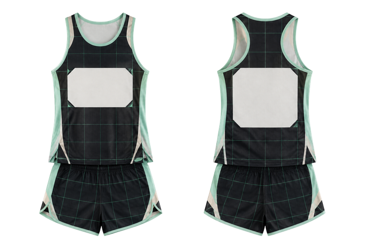 Obsidian Black Oversized Tonal Grid Athletics Women's Or Youth Race Kit Athletics teamwear design