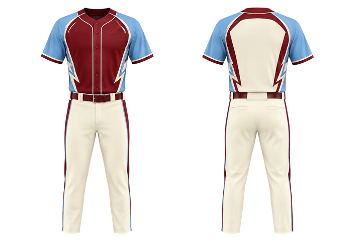 Deep Maroon Negative Space Lightning Channel Baseball Diamond Training Set Baseball teamwear design