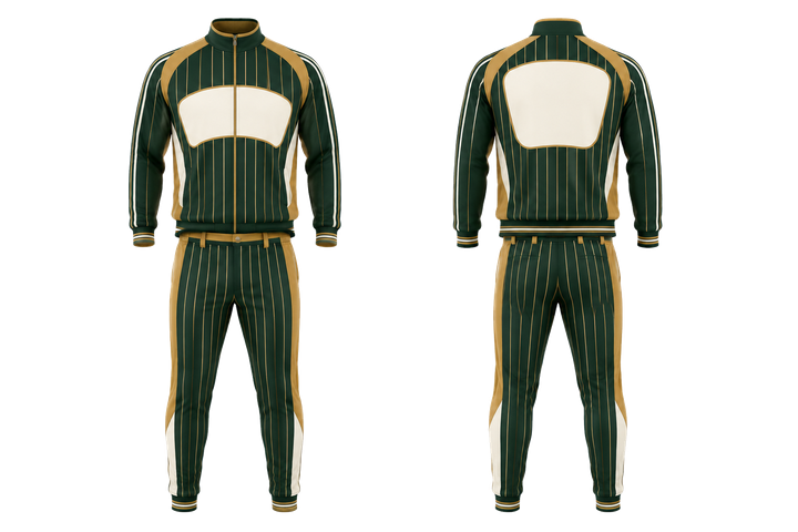 Forest Green Wide Modern Pinstripe Field Baseball Dugout Warm Up Set Baseball teamwear design