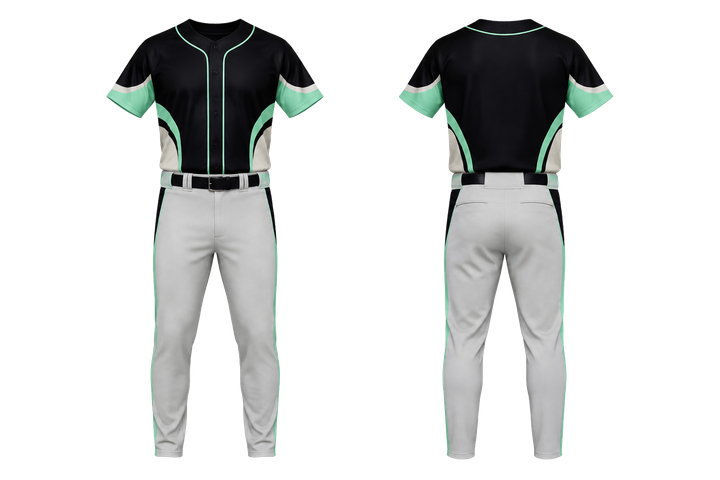 Obsidian Black Bold Sleeve To Side Bridge Baseball Game Uniform Baseball teamwear design