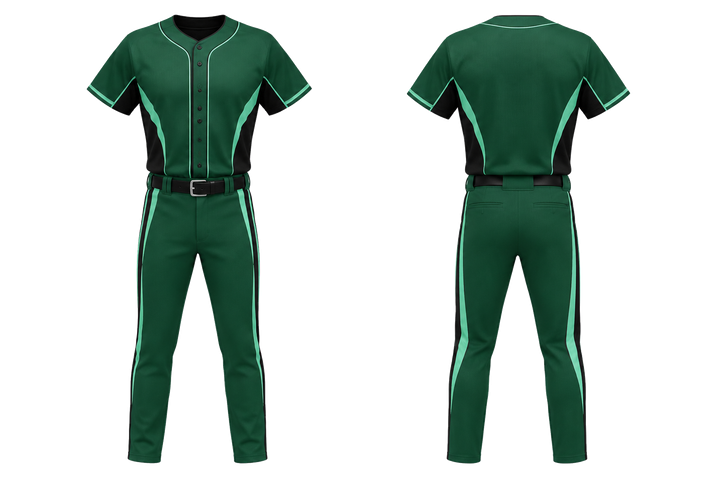 Emerald Curved Body Mapped Side Flow Baseball Game Uniform Baseball teamwear design