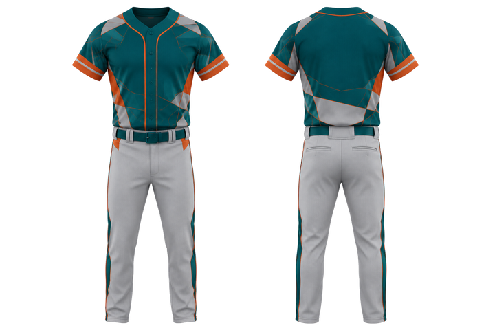 Petrol Teal Fractured Diamond Field Baseball Game Uniform Baseball teamwear design