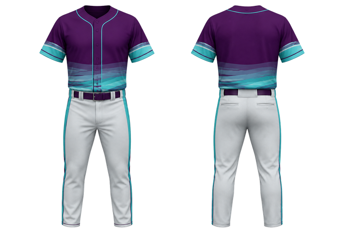 Plum Layered Horizon Bands Baseball Game Uniform Baseball teamwear design