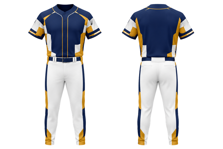Marine Blue Modular Block Mosaic Baseball Game Uniform Baseball teamwear design
