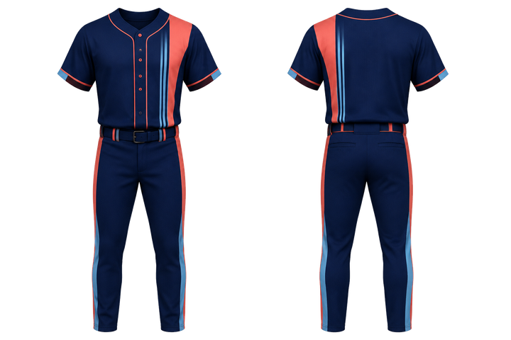 Indigo Offset Vertical Race Stripe Baseball Game Uniform Baseball teamwear design