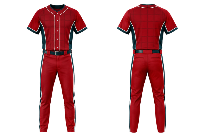 Club Red Oversized Tonal Grid Baseball Game Uniform Baseball teamwear design