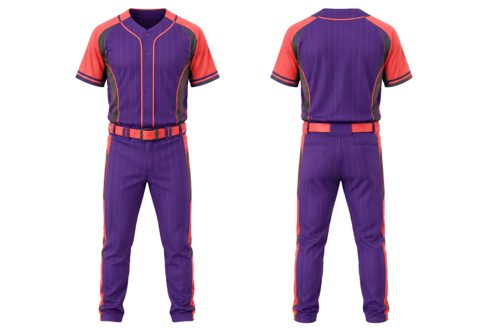 Purple Retro Micro Stripe With Modern Panel Breaks Baseball Game Uniform Baseball teamwear design