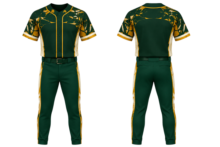 Bottle Green Fractured Diamond Field Baseball Youth Or Fitted Diamond Uniform Baseball teamwear design