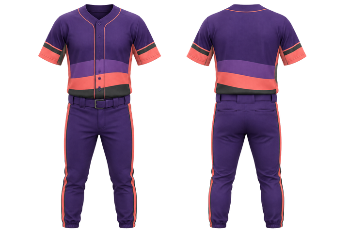 Purple Layered Horizon Bands Baseball Youth Or Fitted Diamond Uniform Baseball teamwear design