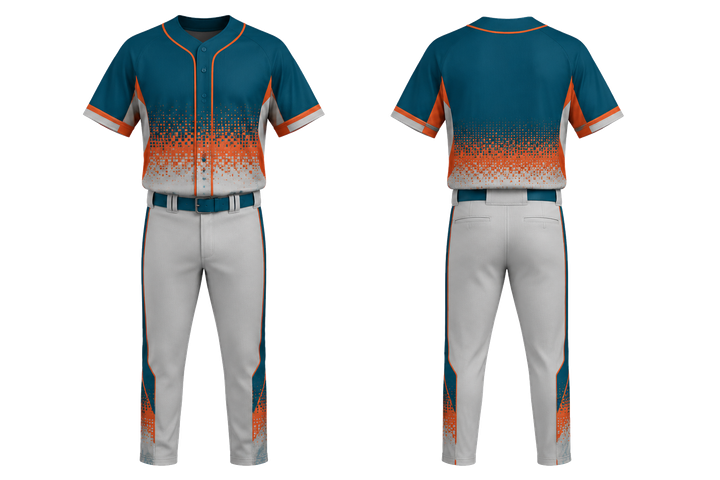Petrol Teal Pixel To Panel Fade Built From Flat Bands Baseball Youth Or Fitted Diamond Uniform Baseball teamwear design
