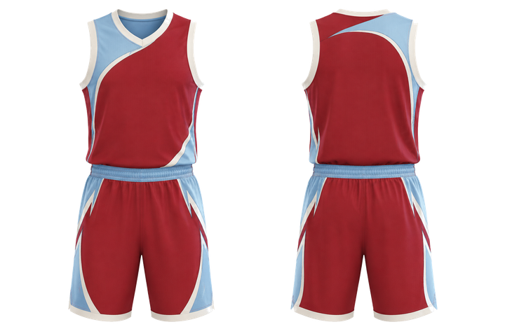Brick Red Asymmetric Speed Panel Sweep Basketball Alternate Competition Uniform Basketball teamwear design