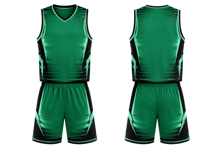 Emerald Compressed Gradient Illusion Made Only From Flat Bands Basketball Court Uniform Basketball teamwear design