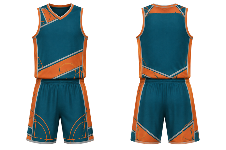 Petrol Teal Diagonal Court Line Architecture Basketball Court Uniform Basketball teamwear design