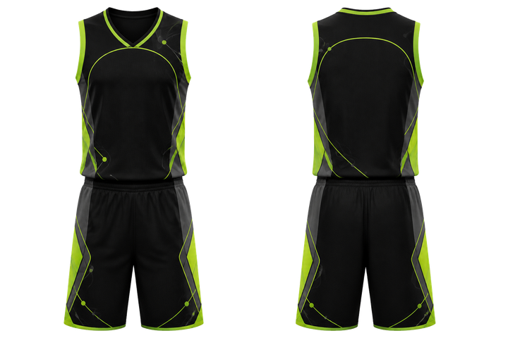 Black Minimal Arch And Orbit Geometry Basketball Court Uniform Basketball teamwear design
