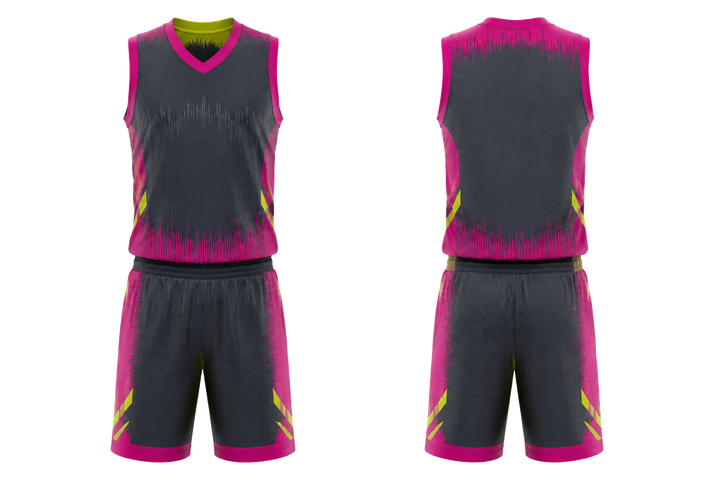 Slate Tonal Soundwave Rhythm Basketball Court Uniform Basketball teamwear design