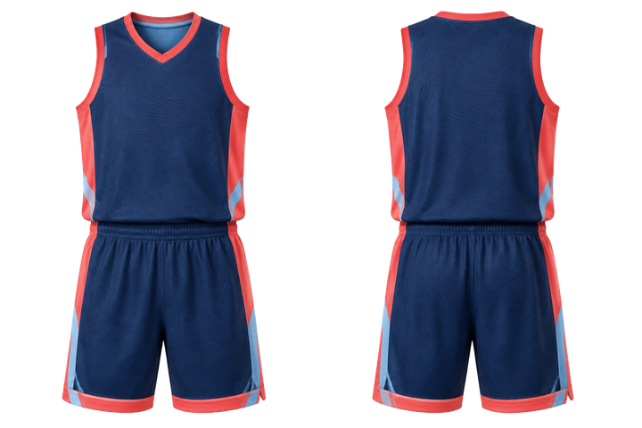 Indigo Low Contrast Ripple Map Basketball Practice Set Basketball teamwear design