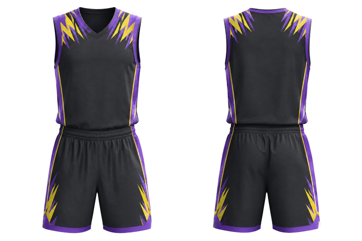 Charcoal Angular Shoulder Burst Basketball Women's Or Youth Court Uniform Basketball teamwear design