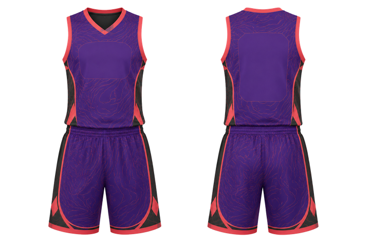 Purple Contained Topographic Contour Field Basketball Women's Or Youth Court Uniform Basketball teamwear design