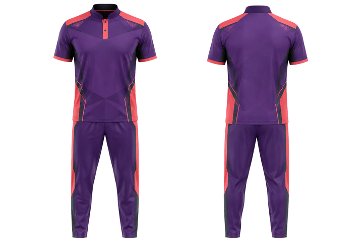 Purple Faceted Shield Geometry Cricket Cricket Training Kit Cricket teamwear design